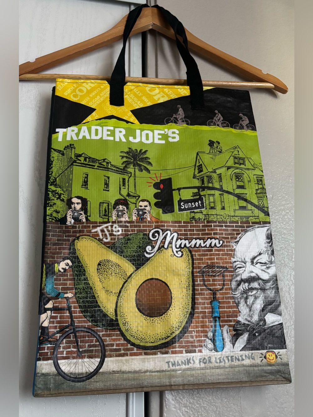 Trader Joe's Green Avocado Graphic Tote Bag